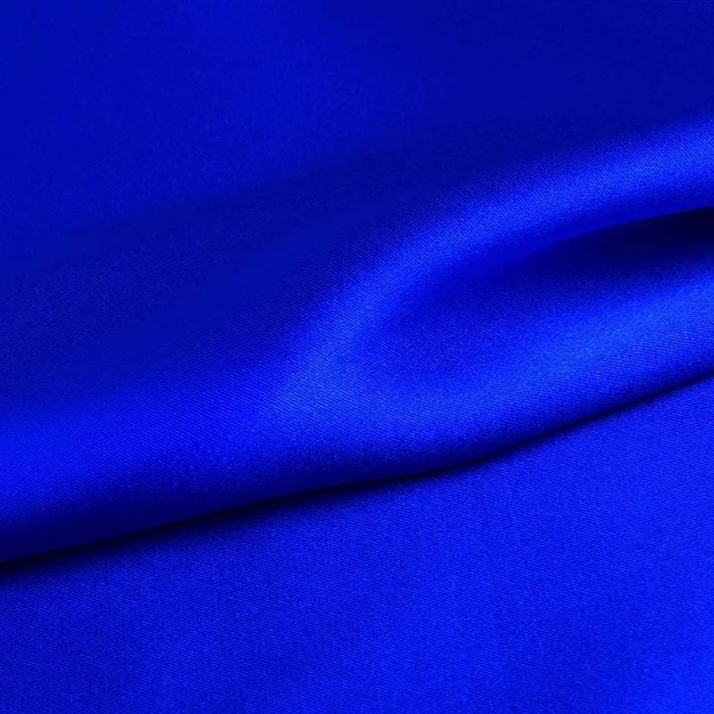 Natural Silk Stretch Satin (90% Silk + 10% Spandex)16 19m/m 42.5" ( 108cm) 55" (140cm) Royal Blue Elegant Charmeuse Fabric