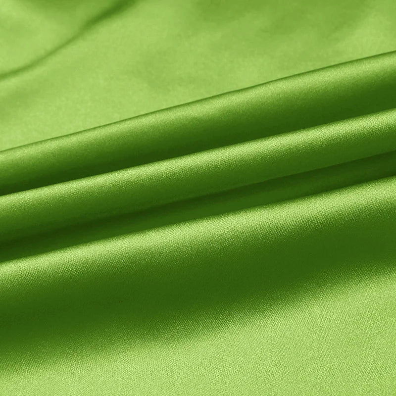 Natural Mulberry Stretch Satin (90% Silk+10% Spandex)16 19m/m Thick 42.5" ( 108cm) 55" (140cm) Width Grass Green Silk Fabric