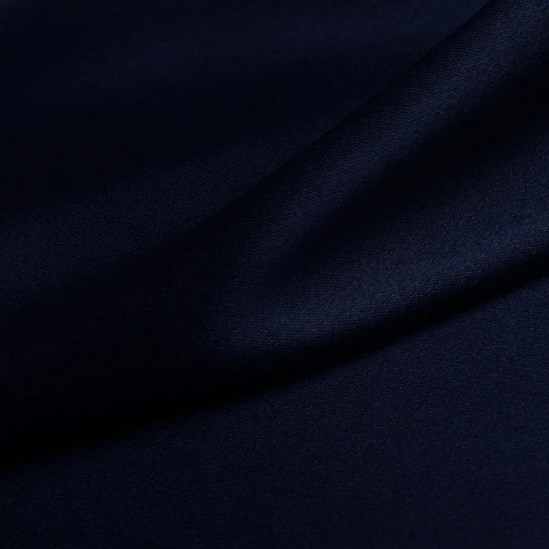 Natural Mulberry Stretch Satin (90% Silk+10% Spandex)16 19m/m Thick 42.5" ( 108cm) 55" (140cm) Width Light Navy Blue SilkFabric