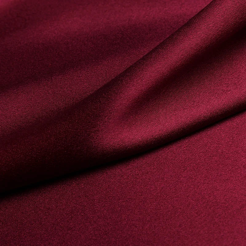 Natural Mulberry Stretch Satin (90% Silk+10% Spandex)16 19m/m Thick 42.5" ( 108cm) 55" (140cm) Width Sollid WineRed Silk Fabric