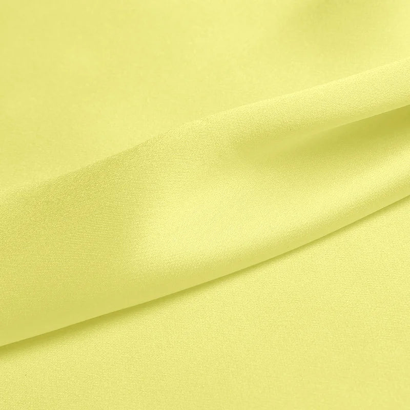 Natural Mulberry Stretch Satin (90% Silk + 10% Spandex)16 19m/m 42.5" ( 108cm) 55" (140cm) DIY Light Yellow Charmeuse Fabric