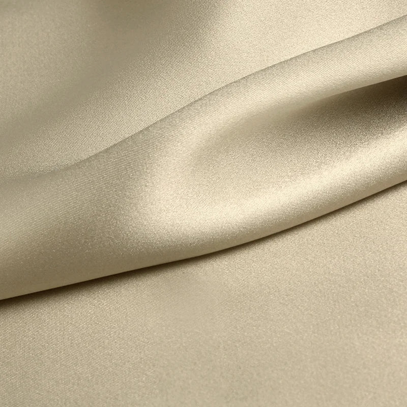 Natural Mulberry Stretch Satin (90% Silk+10% Spandex)16 19m/m Thick 42.5" ( 108cm) 55" (140cm) Width Light Beige Silk Fabric