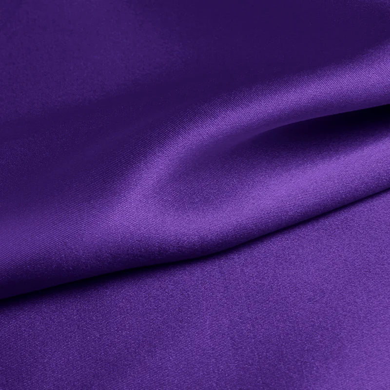 Natural Mulberry Stretch Satin (90% Silk + 10% Spandex)16 19m/m 42.5" ( 108cm) 55" (140cm) Lady DIY Purple Charmeuse Fabric