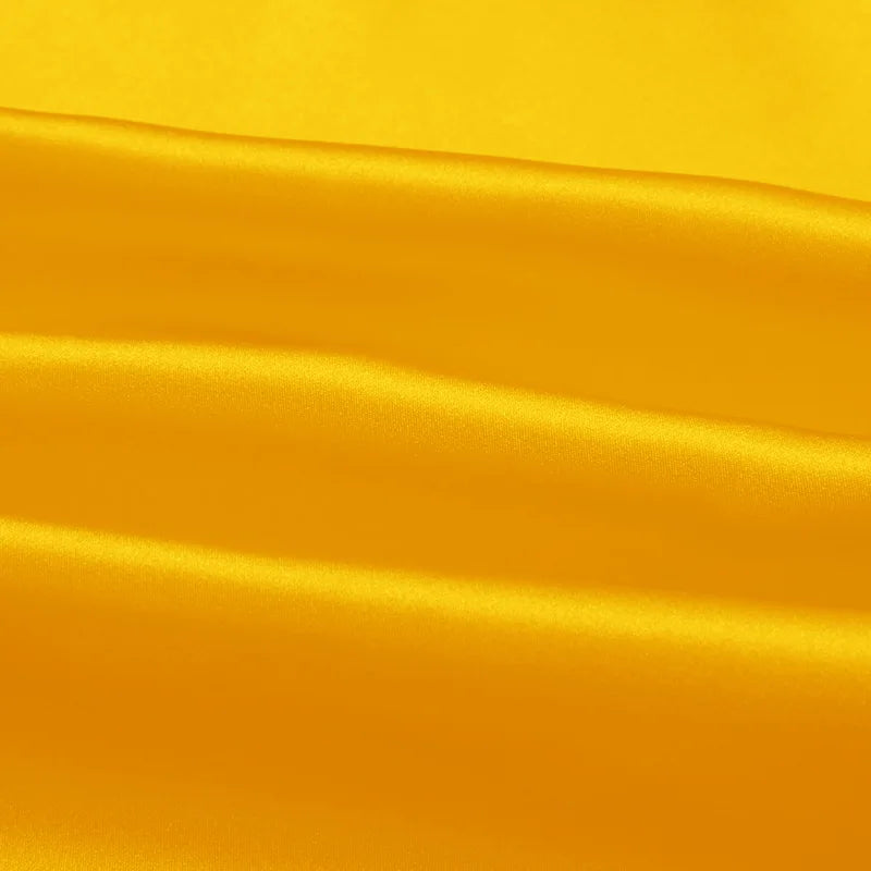 Natural Mulberry Stretch Satin (90% Silk+10% Spandex)16 19m/m Thick 42.5" ( 108cm) 55" (140cm) Width Golden Yellow Silk Fabric