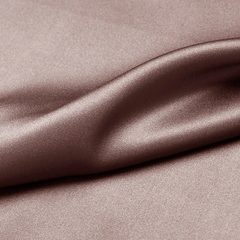 Natural Mulberry Stretch Satin (90% Silk+10% Spandex)16 19m/m Thick 42.5" ( 108cm) 55" (140cm) Width Cameo Brown Silk Fabric