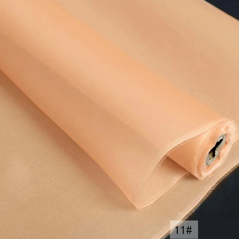 100 Pure Silk Natural Mulberry 5mm 55"( 140cm ) Sexy Lady Transparant Organza DIY Luxury Women Clothing 6A Grade Silk Fabrics