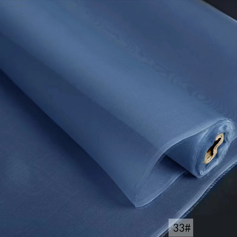 100 Pure Silk Natural Mulberry 5mm 55"( 140cm ) Sexy Lady Transparant Organza DIY Luxury Women Clothing 6A Grade Silk Fabrics
