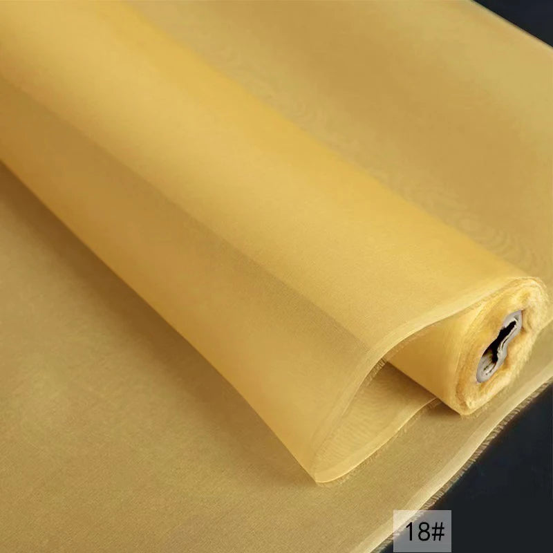 100% Natural SILK Mulberry Organza 5mm 55"( 140cm ) Sexy Lady Luxury Uniform Fashion Clothing Use Top 6A Grade DIY Silk Fabric