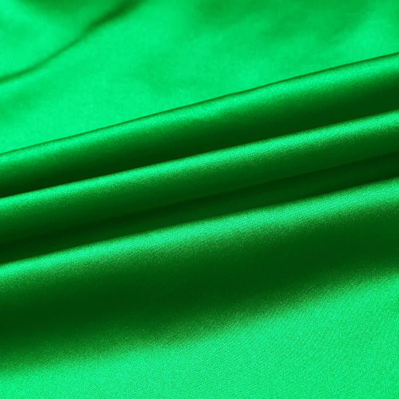 Natural Mulberry Stretch Satin (90% Silk + 10% Spandex)16 19m/m 42.5" ( 108cm)  55" (140cm) Solid Emerald-Green Charmeuse Fabric