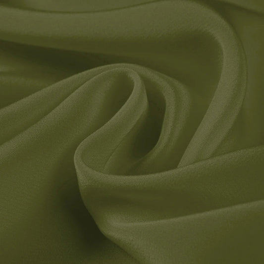 100% Silk Crepe de Chine Natural Pure Mulberry 12 14 16 30mm 45"( 114cm ) 55" (140cm)Width Olive Branch Lady Silk Lining Fabric