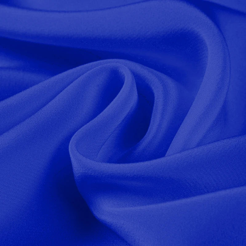 100% Silk Crepe de Chine Natural Pure Mulberry 12 14 16 30mm 45"( 114cm ) 55" (140cm) width Women DIY Royal Blue Clothes Fabric