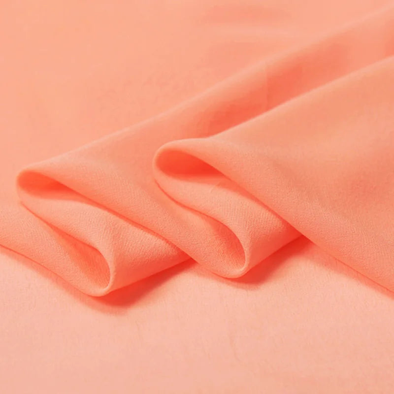 100% Silk Natural Pure Mulberry 8mm 45"( 114cm )Solid Coral GGT Sexy Lady Summer Elegant Women Silk Georgette DIY Clothes Fabric