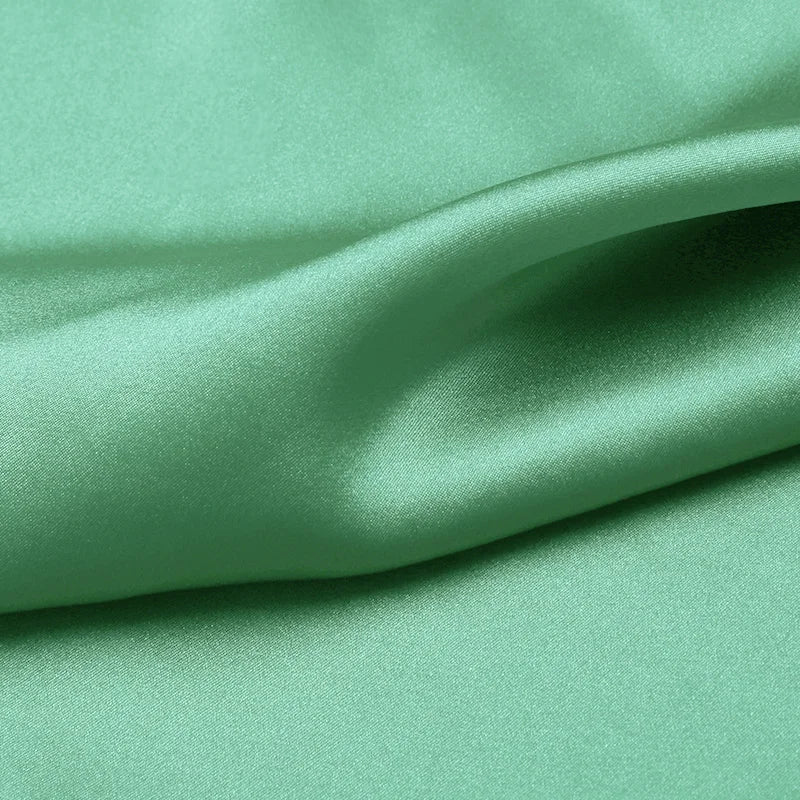 100% silk natural luxury mulberry charmeuse16 19 22m/m 6A grade 45"( 114cm )width lake-green solid clothing bedding silk fabric