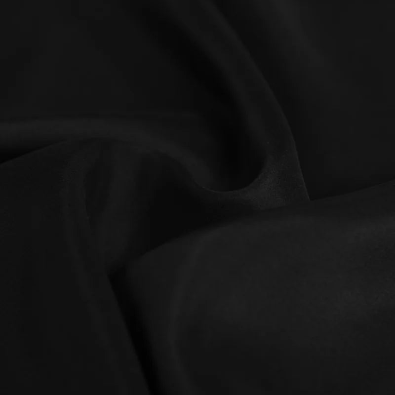 100% Silk Natural Luxury Mulberry Pure Habotai 8m/m 6A grade 45"( 114cm ) Width Solid Black Advanced Uniform Lining Silk Fabric