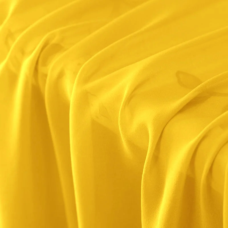 100% Silk Natural Pure Mulberry 5mm 45"( 114cm )Golden Yellow Sexy Lady Summer Elegant Silk Chiffon DIY Women Top Clothes Fabric