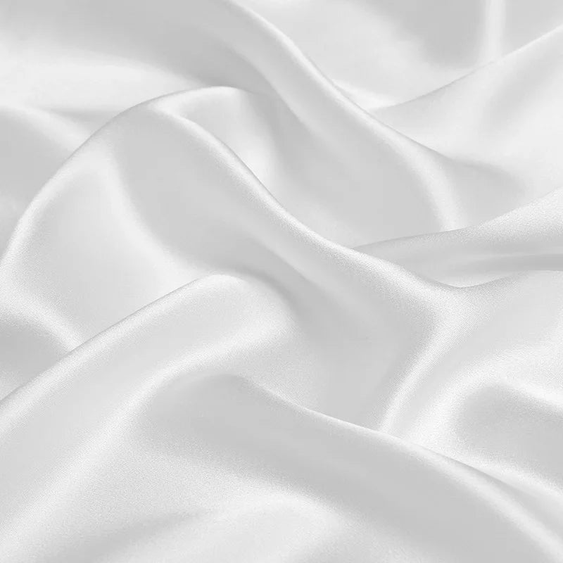 100% silk natural luxury mulberry charmeuse16 19 22m/m 6A grade 45"( 114cm )width bleached white clothing bedding silk fabric