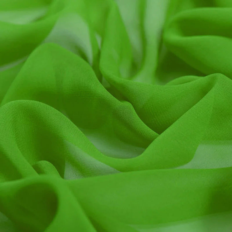 100% Silk Natural Pure Mulberry 5mm 45"( 114cm ) Grass Green Sexy Lady Summer Elegant Silk Chiffon Women DIY Top 6A Cloth Fabric