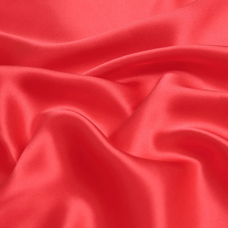 100% pure silk luxury mulberry charmeuse 16 19 22 30m/m 6A grade 45"( 114cm ) width watermelon red DIY cloth bedding silk fabric