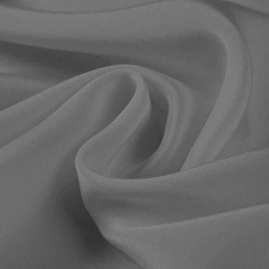 100% Silk Crepe de Chine Natural Pure Mulberry 12 14 16 30mm 45"( 114cm ) 55" (140cm) Width Silver Grey DIY Uniform Silk Fabric