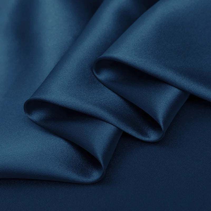 100% silk fabric 16 19 22 30m/m thick 45"( 114cm ) width blue heaven pure satin charmeuse luxury DIY clothes bedding silk fabric