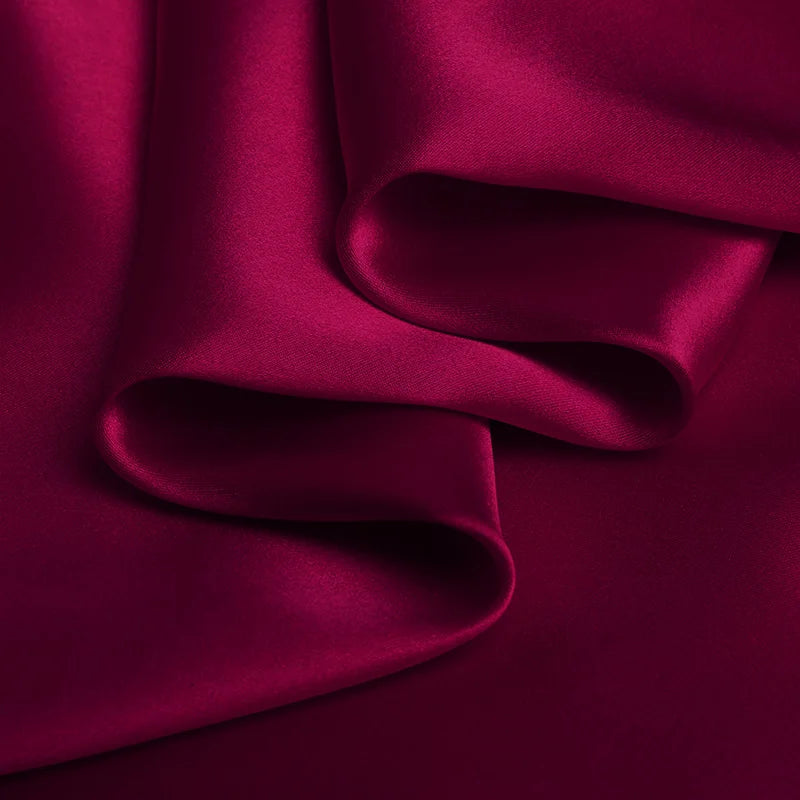 100% silk fabric 16 19 22m/m thick 45"( 114cm ) width festival fuchsia pure solid charmeuse fabric for luxury clothes  bedding