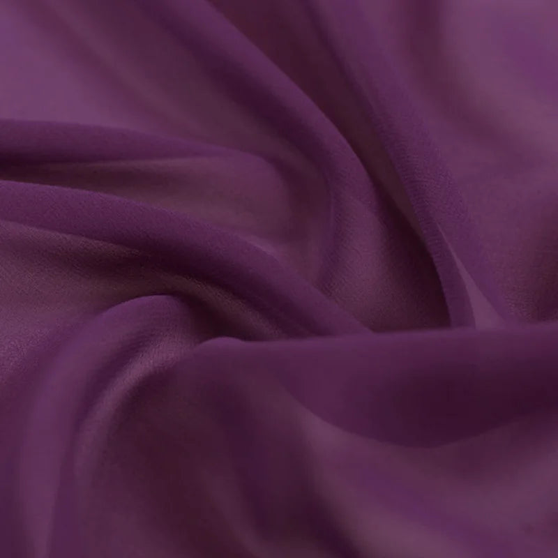 100% Silk Natural Pure Mulberry 8mm 45"( 114cm ) Argyle purple Lady GGT Sexy Women Silk Georgette DIY Luxury Slippery 6A Fabric