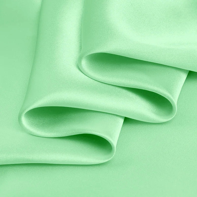 100% silk natural luxury mulberry charmeuse16 19 22 30m/m 6A grade 45"( 114cm )width light bean green cloth bedding silk fabric