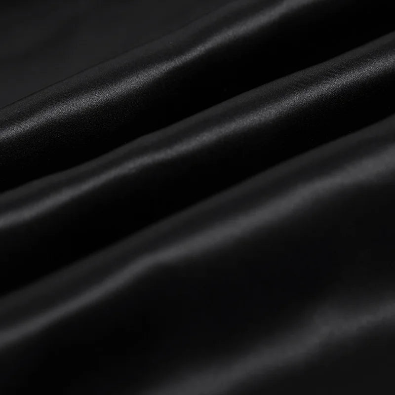 Natural Mulberry Stretch Satin (90% Silk+10% Spandex)16 19m/m Thick 42.5"( 108cm)  55"(140cm) Width Classic Black Silk Fabric