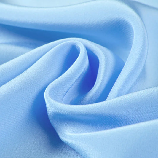 Natural Pure Mulberry 12 14 16 30mm 45"( 114cm ) 55" (140cm) width 100% Silk Crepe de Chine Pale Blue Lady DIY Shirt Silk Fabric