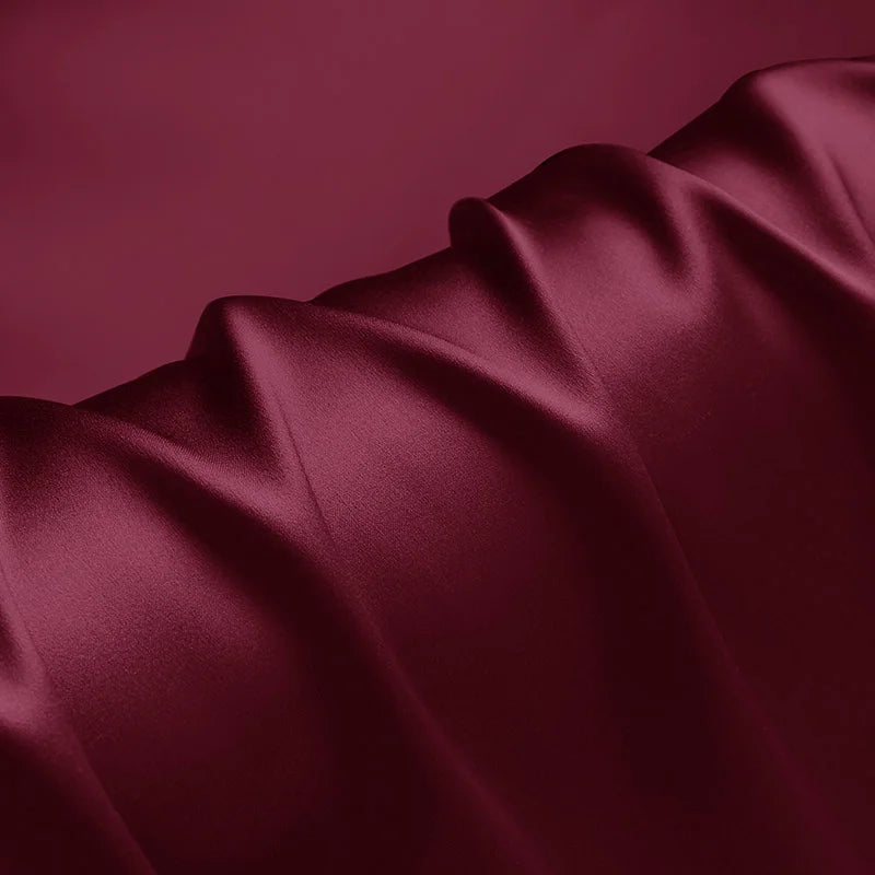 100% silk fabric 16 19 22m/m thick 45"( 114cm )width solid crimson pure satin charmeuse luxury DIY clothes bedding silk fabric