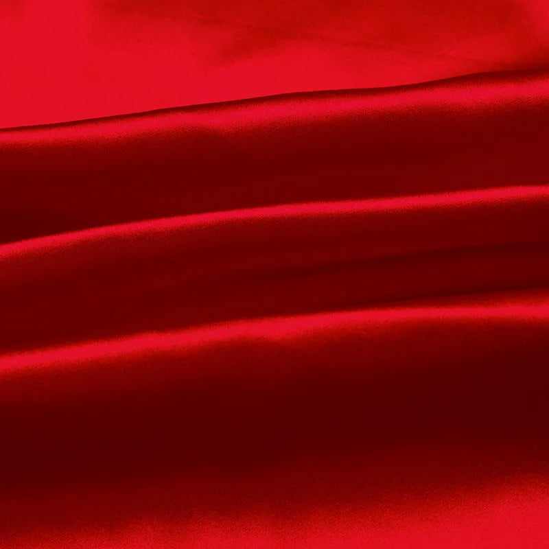 100% Natural Mulberry Charmeuse 16 19 22 30 40m/m Thick 45"( 114cm ) Width Solid Red Clothing Bedding 6A Pure Satin Silk Fabric