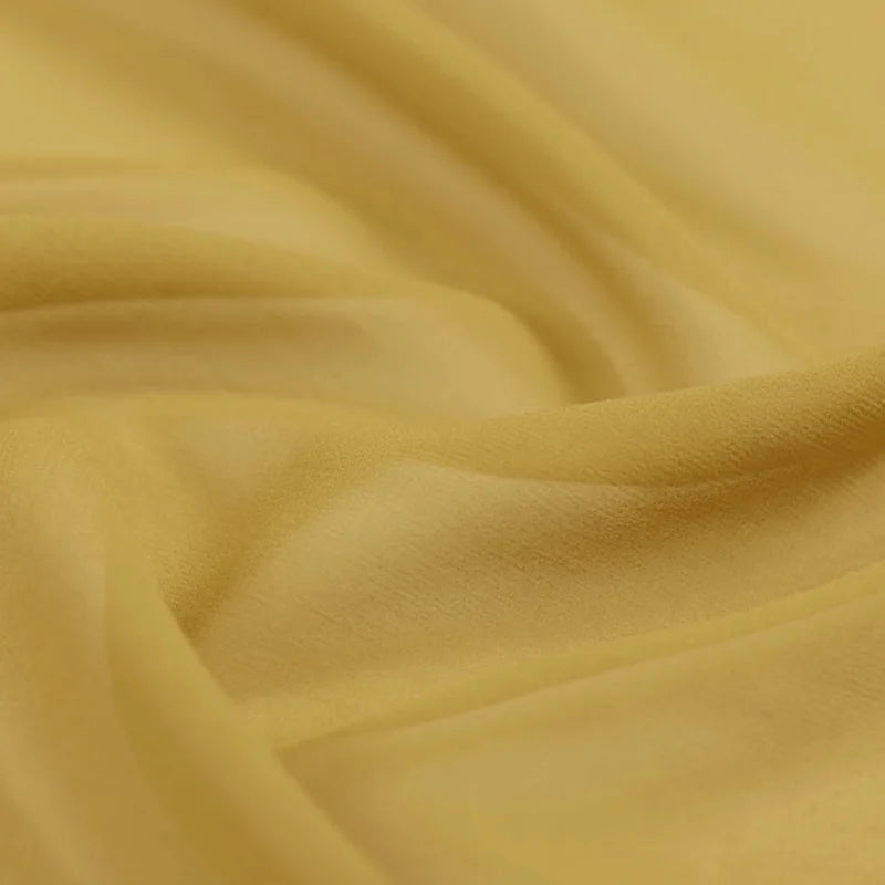 100% Silk Natural Pure Mulberry 8mm 45"( 114cm ) Earth Yellow GGT Sexy Lady Summer Elegant Lady Silk Georgette DIY Tailor Fabric