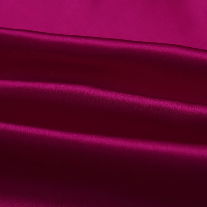 100% silk fabric 16 19 22m/m thick 45"( 114cm ) width festival fuchsia pure solid charmeuse fabric for luxury clothes  bedding