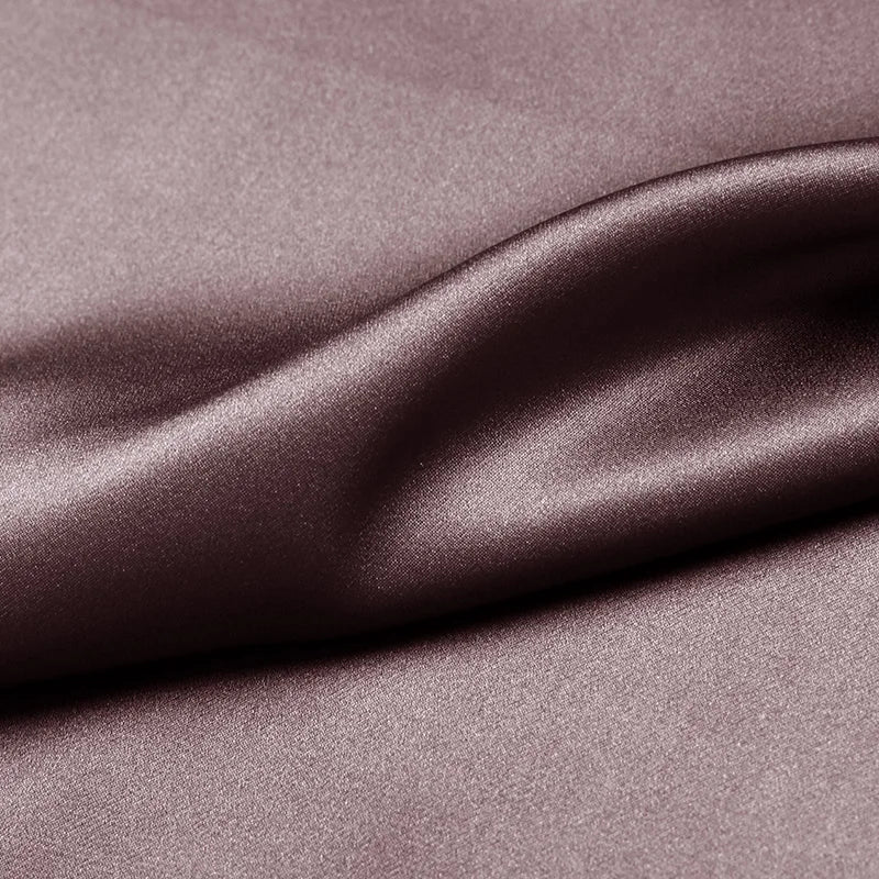 Natural Mulberry Stretch Satin (90% Silk + 10% Spandex)16 19m/m 42.5" ( 108cm)  55" (140cm) Deep Purplish Red Charmeuse Fabric