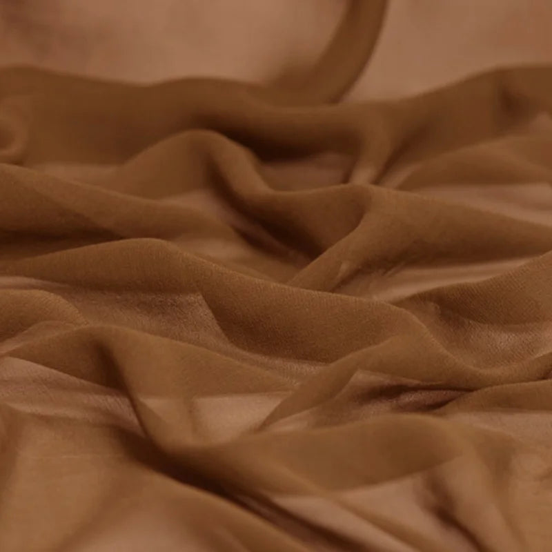 100% Silk Natural Pure Mulberry 5mm 45"( 114cm ) Solid Coffee Sexy Lady Hot Summer Elegant Silk Chiffon Cool DIY Clothing Fabric