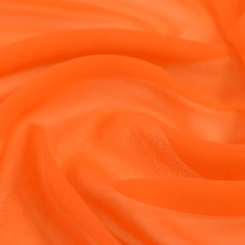 100% Silk Natural Pure Mulberry 8mm 45"( 114cm ) Soft Reddish Orange GGT Sexy Lady Summer Elegant Women Silk Georgette Fabric