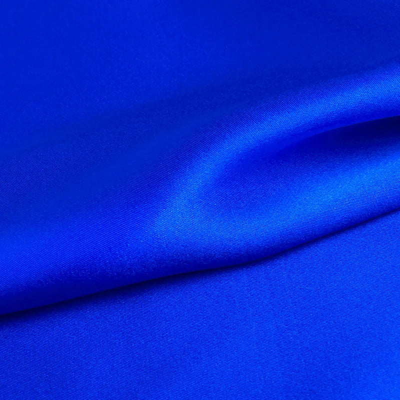 Natural Mulberry Stretch Satin (90% Silk + 10% Spandex)16 19m/m 42.5" ( 108cm)  55" (140cm)  DIY Luxury Blue Charmeuse Fabric