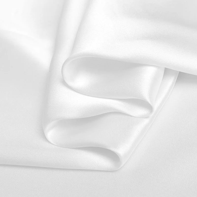 100% silk natural luxury mulberry charmeuse16 19 22m/m 6A grade 45"( 114cm )width bleached white clothing bedding silk fabric