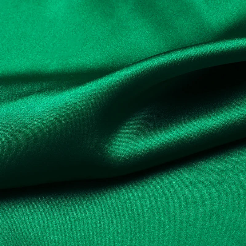 Natural Mulberry Stretch Satin (90% Silk+10% Spandex)16 19m/m Thick 42.5" ( 108cm)  55" (140cm) Width Deep Green Silk Fabric