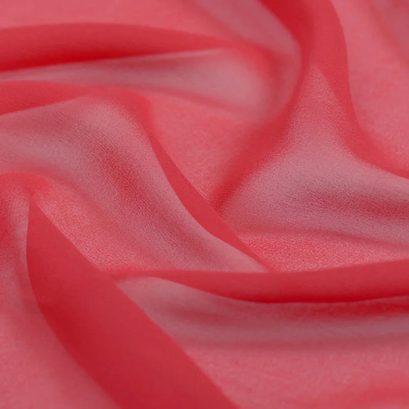 100% Silk Natural Pure Mulberry 8mm 45"( 114cm ) Watermelon Red GGT Sexy Lady Summer Elegant Women Silk Georgette DIY Fabric