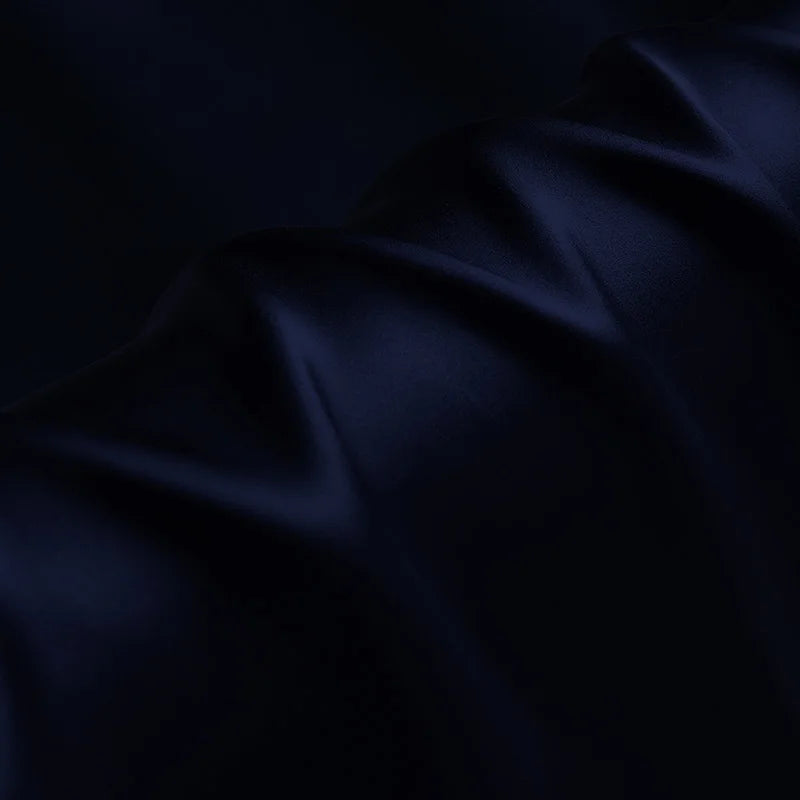 Natural Mulberry Stretch Satin (90% Silk+10% Spandex)16 19m/m Thick 42.5" ( 108cm)  55" (140cm) Width Pure Navy Blue Silk Fabric