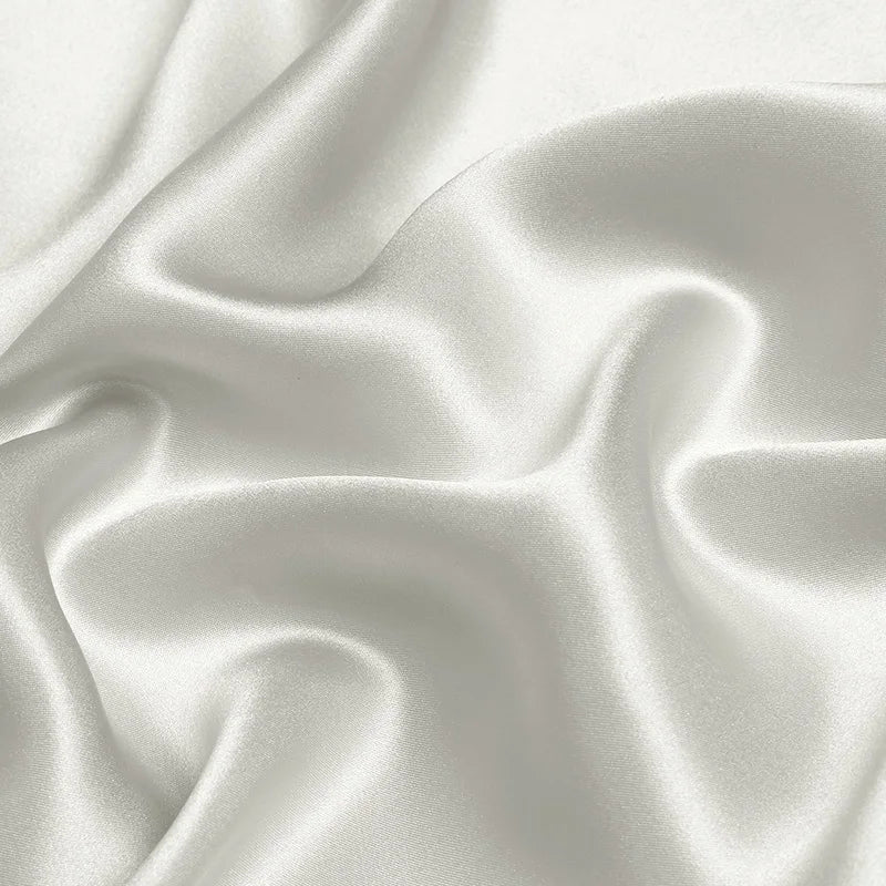 100% silk fabric 16 19 22m/m thick 45"( 114cm )width grey cream natural pure satin charmeuse luxury clothes bedding silk fabric