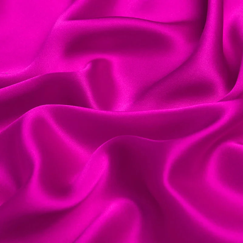 100% pure natural mulberry charmeuse 16 19 22m/m 6A grade 45"( 114cm ) width solid plum purple clothing bedding use silk fabric