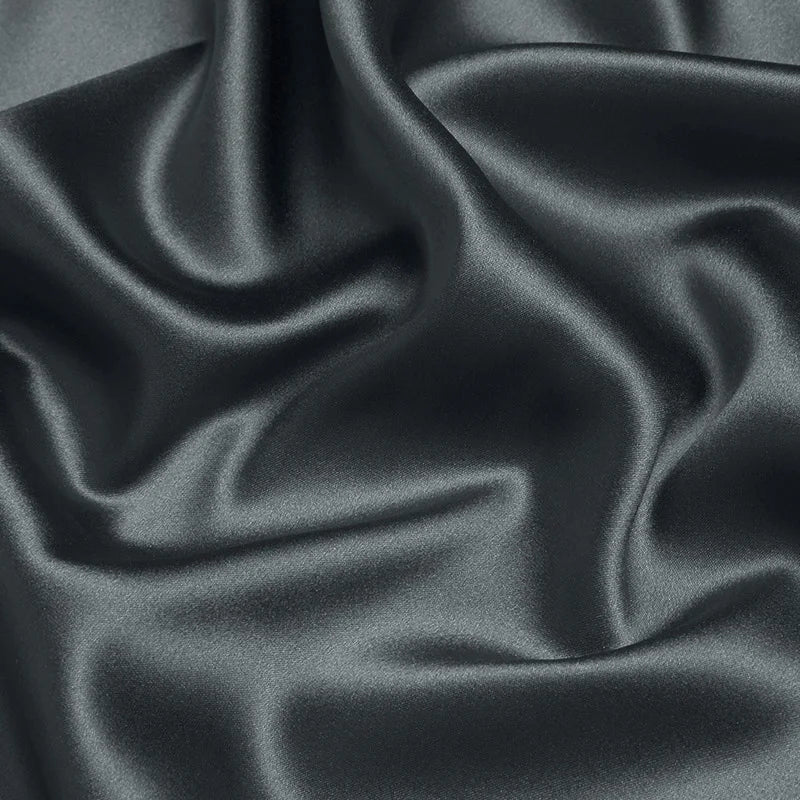 100% silk fabric 16 19 22m/m thick 45"( 114cm )width solid ghost grey pure satin charmeuse luxury clothes bedding silk fabric