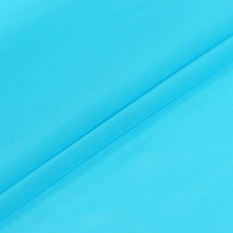 100% Silk Natural Pure Mulberry 5mm 45"( 114cm ) River Blue Sexy Women Silk Chiffon DIY Luxury Slippery 6A Grade Top Cool Fabric