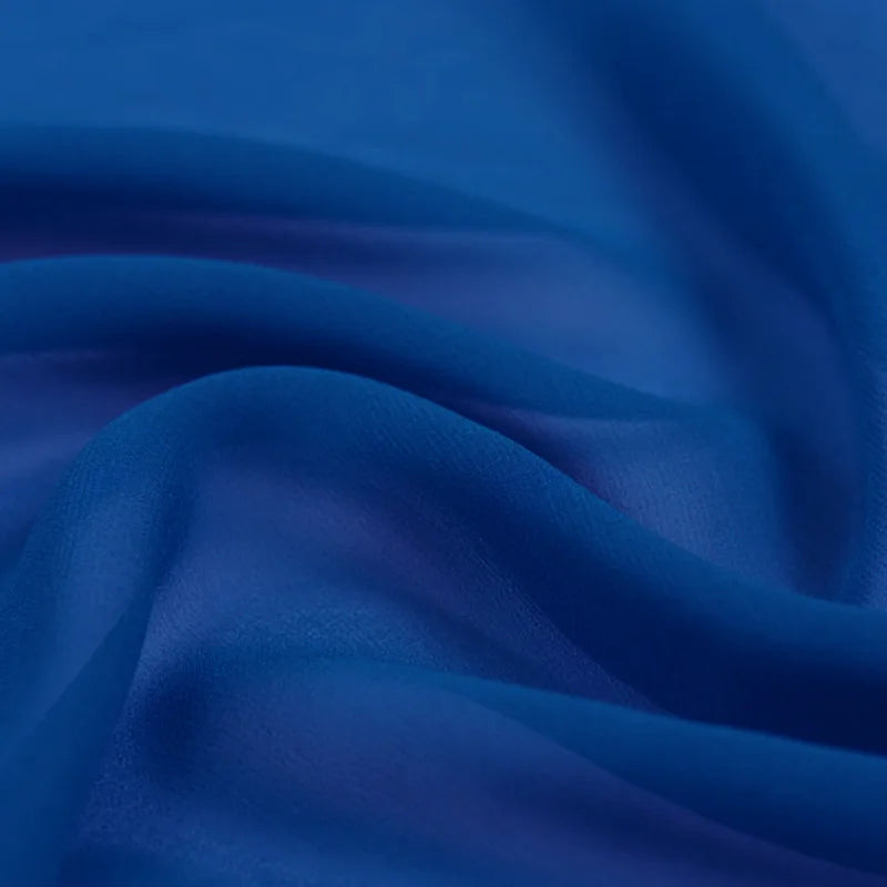 100% Silk Natural Pure Mulberry 5mm 45"( 114cm ) Silver Lake Blue Chiffon Supper Thin Cloth DIY Sexy Lady Luxury 6A Silk Fabric