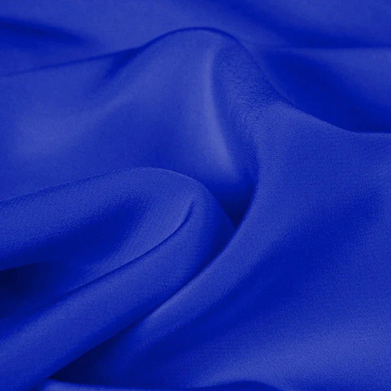 100% Silk Crepe de Chine Natural Pure Mulberry 12 14 16 30mm 45"( 114cm ) 55" (140cm) width Women DIY Royal Blue Clothes Fabric