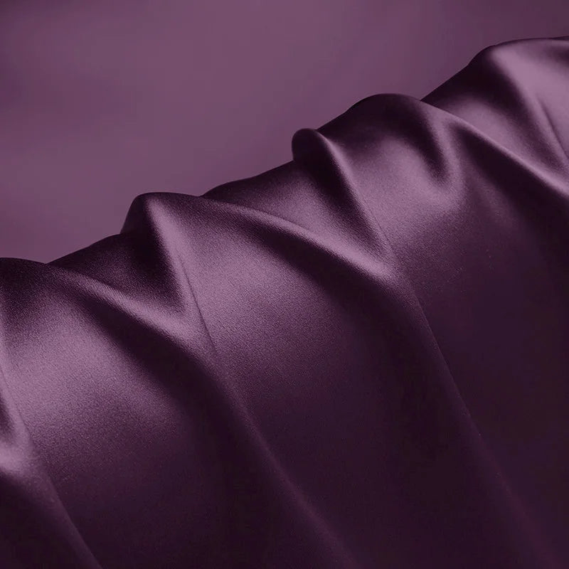 100% silk fabric 16 19 22 30m/m thick 45"( 114cm )width argyle purple pure satin charmeuse luxury DIY cloth bedding silk fabric