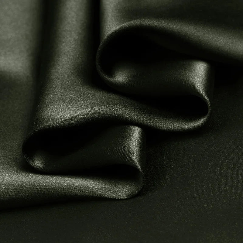 100% silk natural luxury mulberry charmeuse16 19 22m/m 6A grade 45"( 114cm )width gray black for clothing bedding silk fabric