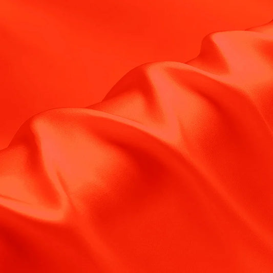 Natural Mulberry Stretch Satin (90% Silk+10% Spandex)16 19m/m Thick 42.5" ( 108cm)  55" (140cm) Width Spicy Orange Silk Fabric